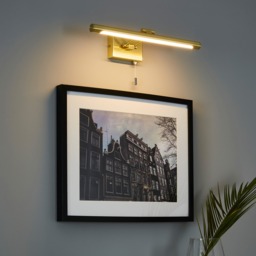 Barrio Bathroom Picture Wall Light, Satin Brass - thumbnail 3