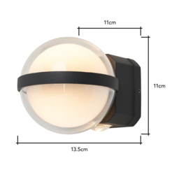 Char Up and Down LED CCT Outdoor Globe Wall Light, Anthracite - thumbnail 9