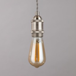 Industrial Style Grey Cable Ceiling Pendant, Satin Nickel - thumbnail 5
