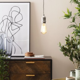 Industrial Style Grey Cable Ceiling Pendant, Satin Nickel - thumbnail 3
