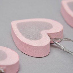 Glow LED Love Heart Wood String Lights, Pink - thumbnail 6