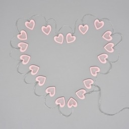 Glow LED Love Heart Wood String Lights, Pink - thumbnail 5