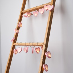 Glow LED Love Heart Wood String Lights, Pink - thumbnail 7