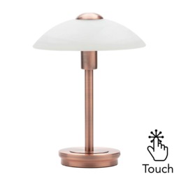 Archie Touch Lamp, Antique Brushed Copper and Alabaster - thumbnail 1