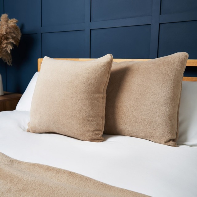 Small Microfleece Cushion, Latte - image 1