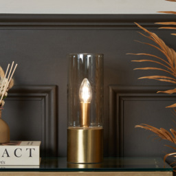 Tilly Touch Sensitive Table Lamp, Satin Brass - thumbnail 4