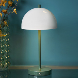 Alesia Rechargeable Mushroom Table Lamp, Green - thumbnail 4