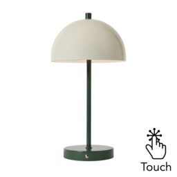 Alesia Rechargeable Mushroom Table Lamp, Green - thumbnail 1