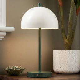 Alesia Rechargeable Mushroom Table Lamp, Green - thumbnail 3