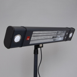 1800 Watt Rectangle Outdoor Wall Radiant Heater with 2 LED Lights, Black - thumbnail 5