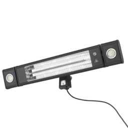 1800 Watt Rectangle Outdoor Wall Radiant Heater with 2 LED Lights, Black