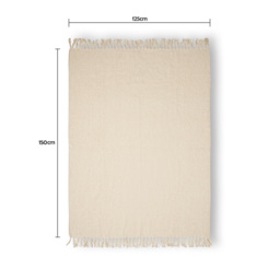 Cross Weave Throw, Cream - thumbnail 6
