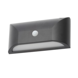 Cava Outdoor LED Rectangular Wall Light with PIR Sensor, Black - thumbnail 1