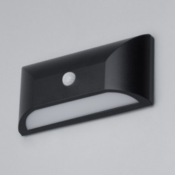 Cava Outdoor LED Rectangular Wall Light with PIR Sensor, Black - thumbnail 5