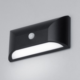 Cava Outdoor LED Rectangular Wall Light with PIR Sensor, Black - thumbnail 4