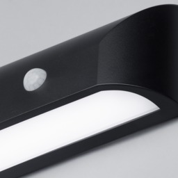 Cava Outdoor LED Rectangular Wall Light with PIR Sensor, Black - thumbnail 6