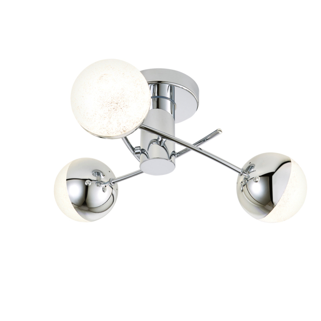 Sile Small LED Bathroom Semi Flush Ceiling Light, Chrome - image 1