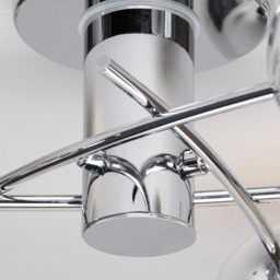 Sile Small LED Bathroom Semi Flush Ceiling Light, Chrome - thumbnail 6