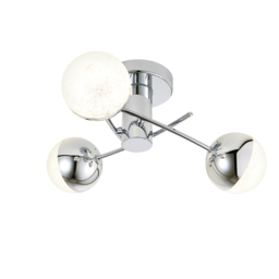 Sile Small LED Bathroom Semi Flush Ceiling Light, Chrome - thumbnail 1