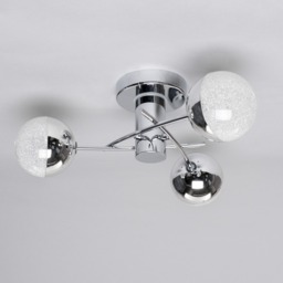 Sile Small LED Bathroom Semi Flush Ceiling Light, Chrome - thumbnail 5