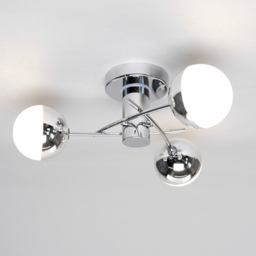 Sile Small LED Bathroom Semi Flush Ceiling Light, Chrome - thumbnail 4