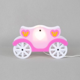 Glow Princess Carriage LED Table Lamp, Pink & White - thumbnail 4