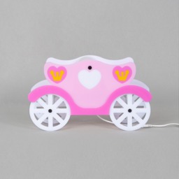 Glow Princess Carriage LED Table Lamp, Pink & White - thumbnail 5
