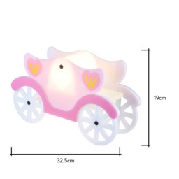 Glow Princess Carriage LED Table Lamp, Pink & White - thumbnail 8
