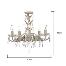 Paisley Flush Chandelier, Cream and Gold - thumbnail 8
