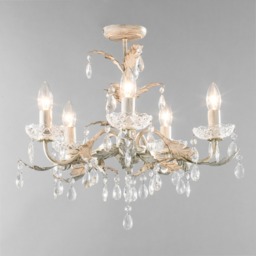 Paisley Flush Chandelier, Cream and Gold - thumbnail 4