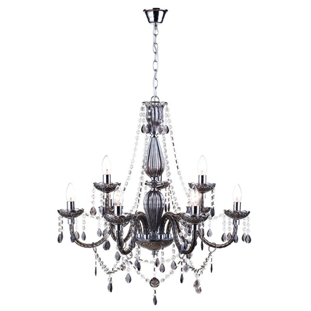 Charlotte 9 Light Chandelier, Smoke