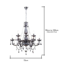 Charlotte 9 Light Chandelier, Smoke - thumbnail 8