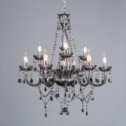 Charlotte 9 Light Chandelier, Smoke - thumbnail 4
