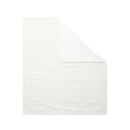 Jumbo Cord Throw with Plain Velvet Backing, Cream - thumbnail 3