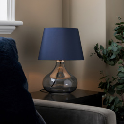 Clarise Glass Table Lamp, Cobalt Blue - thumbnail 3