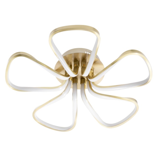 Alvar Petals LED Flush Ceiling Light, Satin Brass - image 1