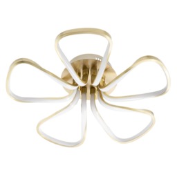 Alvar Petals LED Flush Ceiling Light, Satin Brass