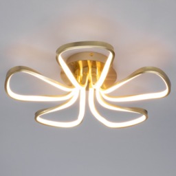 Alvar Petals LED Flush Ceiling Light, Satin Brass - thumbnail 4