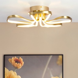 Alvar Petals LED Flush Ceiling Light, Satin Brass - thumbnail 3