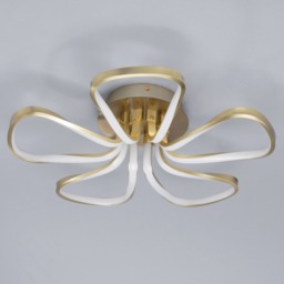 Alvar Petals LED Flush Ceiling Light, Satin Brass - thumbnail 5