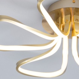 Alvar Petals LED Flush Ceiling Light, Satin Brass - thumbnail 6