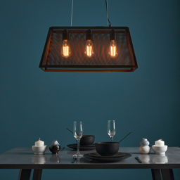 Mesh 3 Light Diner Pendant Bar, Antique Bronze - thumbnail 3