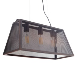 Mesh 3 Light Diner Pendant Bar, Antique Bronze - thumbnail 8