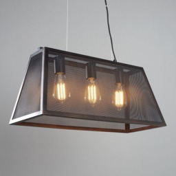 Mesh 3 Light Diner Pendant Bar, Antique Bronze - thumbnail 4