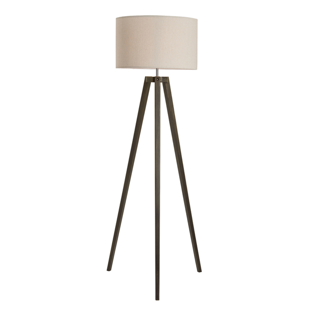 Keeley Wooden Tripod Floor Lamp, Dark Walnut - image 1