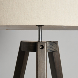 Keeley Wooden Tripod Floor Lamp, Dark Walnut - thumbnail 6
