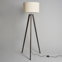 Keeley Wooden Tripod Floor Lamp, Dark Walnut - thumbnail 5