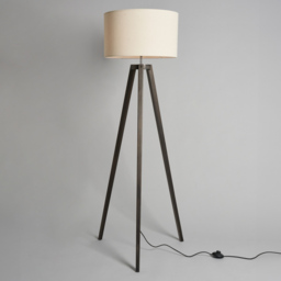 Keeley Wooden Tripod Floor Lamp, Dark Walnut - thumbnail 4