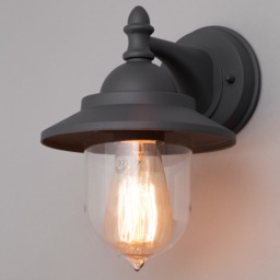 Trent Outdoor Fisherman Style Lantern Wall Light, Anthracite - thumbnail 4
