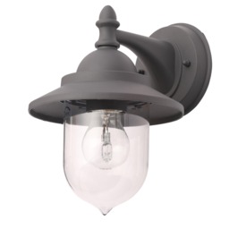 Trent Outdoor Fisherman Style Lantern Wall Light, Anthracite - thumbnail 1